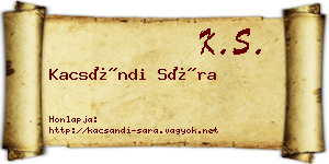 Kacsándi Sára névjegykártya